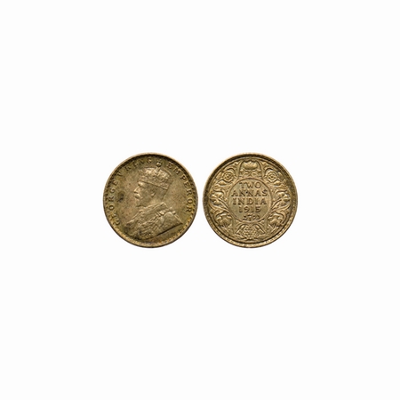 George V, Silver, 2 Annas, 1915, Calcutta Mint, with toned Lustre. F.Prid 568. About Uncir