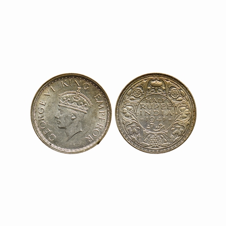 George VI, Half Silver, ½ Rupee, 1941, Bombay Mint, Type T / II, with original lustre. F.P