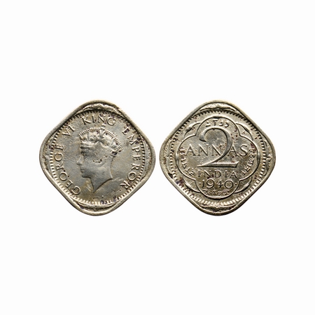 George VI, Cupro-Nickel, 2 Annas, 1940, Bombay Mint, Type T / I. GK # 1352, F.Prid. Unlist