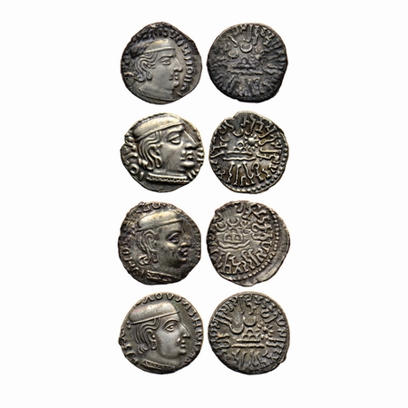 Western Kshatrapas, Rudrasimha I s/o Rudradaman I as Mahakshatrapa, Silver Drachma (4 Coin