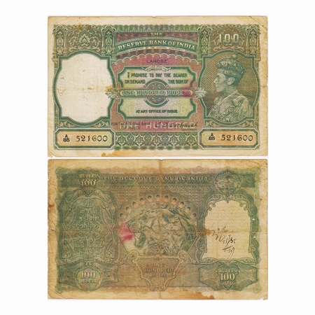 British India, George VI, 100 Rupees, (1938). Signed by C.D Deshmukh, black Serial No A85 