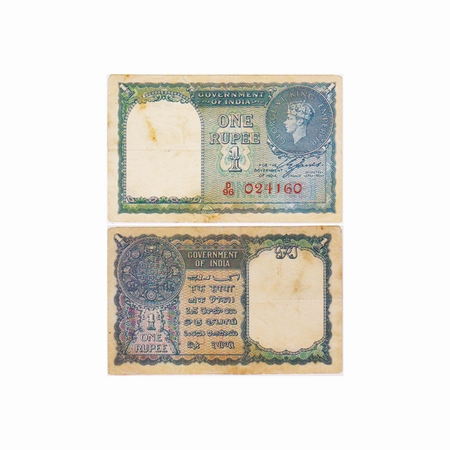 British India, George VI, 1 Rupee, (1947). Signed by C.E Jones, Red Serial No D96 024160. 