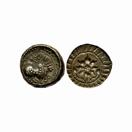 Post-Vakataka (5th - 6th AD), Prakashe Area, Vishnukundin Type, Copper Base Alloy, 5.84gm,