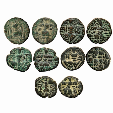 Lohara Dynasty of Kashmir, A mix lot of four different Rulers including Torman, Harsha Dev