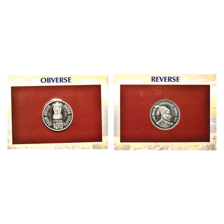 1999, Unc Single Coin, 50 Rupees, Chhatrapati Shivaji, Mumbai Mint, in Blister Pack. DRRM 