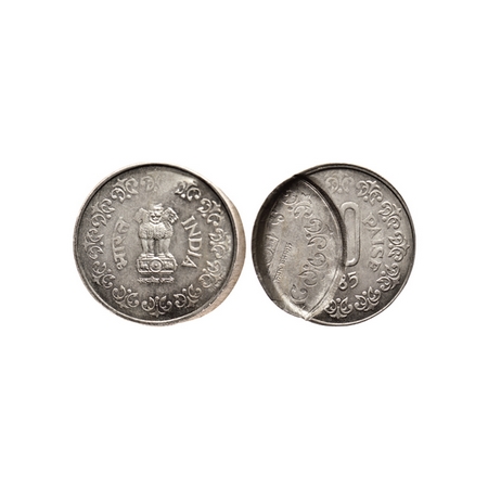 50 Paise, 1985, Cupro Nickle, 4.82gm, Calcutta Mint, Error, shifted Partial Brokage impres