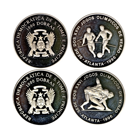 Saint Thomas & Prince Island., Copper Nickle 1000 Dobras (2 coins), Proof, (1993), Atlanta
