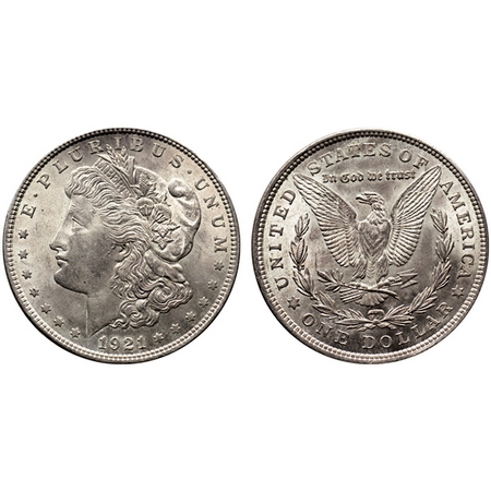 U.S.A., Silver Morgan Dollar (0.900 silver), 26.62gm, 1921 O, Obv: Portrait of Liberty, E.