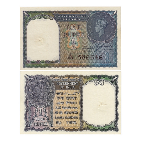 British India, George VI, 1 Rupee, (1940). Signed by C. E. Jones, Black Serial No A 68 586
