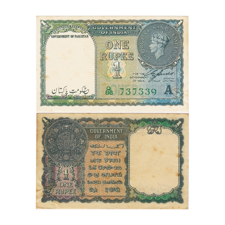 British India, Pakistan overprint, George VI, 1 Rupee, (1940). Signed by C. E. Jones, Gree