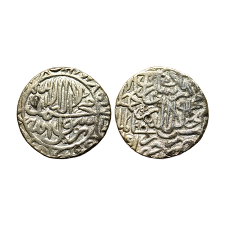 Akbar, Silver Rupee, 11.21gm, Hisar Firoza Mint, almost mint name on rev bottom. KM 80.9. 