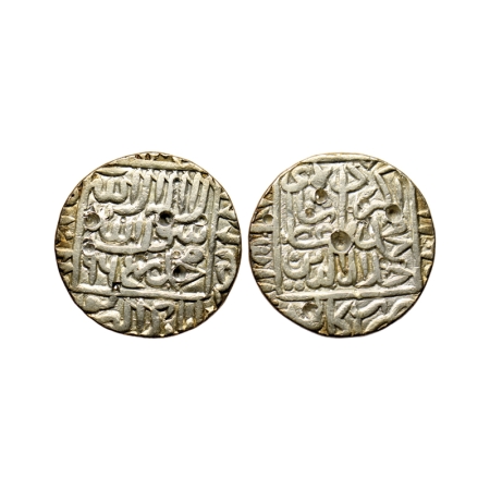 Akbar, Silver Rupee, 11.23gm, Kalpi Mint, AH 965, almost mint name in rev bottom. KM 80.11