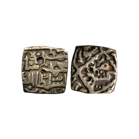 Akbar, Silver Square Silver ½ Rupee or Sasnu, 6.09gm, Kashmir Mint (coin listed in Kashmir