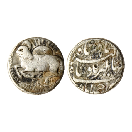 Jahangir, Silver Zodiac Rupee, 11.11gm, Ahmadabad Mint, Aries Sign, AH 1027/RY 13, Obv: A 