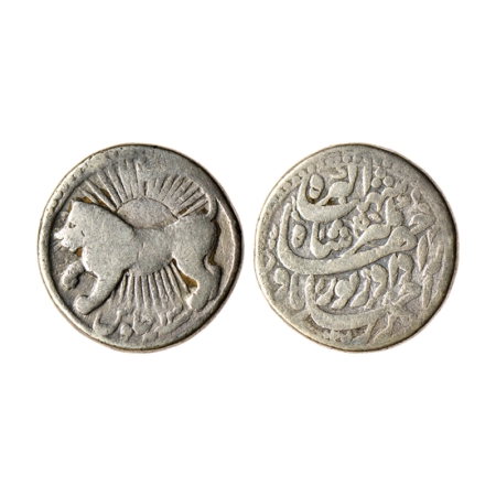 Jahangir, Silver Zodiac Rupee, 11.02gm, Ahmadabad Mint, Leo sign, AH 1027/RY 13, Obv: A li