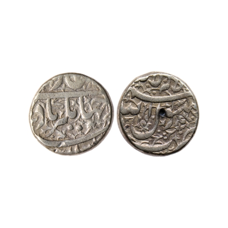 Jahangir, Silver Rupee, 11.23gm, Ahmadanagar Mint (off flan), Floral design on both side. 