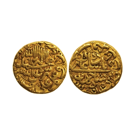 Shah Jahan I, Gold Mohur, 10.90gm, Daulatabad Mint, AH 1061/RY 24. KM 258.3. Test mark, Ex