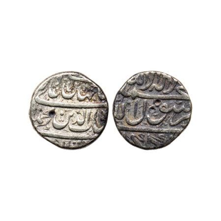 Shah Jahan I, Silver Rupee, 11.35gm, Golkanda Mint, Without date. KM 223.1. Test mark, Fin