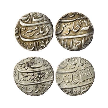 Aurangzeb (AH 1068-1118 / 1658-1707 AD), Silver Rupee (2 Coins), Ahmadabad and Khambayat M