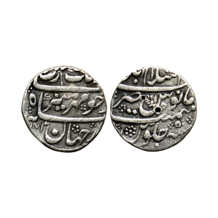 Aurangzeb, Silver Rupee, 11.40gm, Islamabad (Mathura) Mint, AH 1074/5 RY, mint name at top