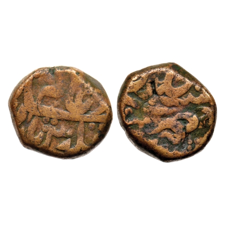 Shah Alam Bahadur, Copper Heavy Dam, 24.64gm, Surat Mint (by style and the very traces of 