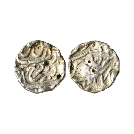 Farrukhsiyar, Silver Rupee, 10.98gm, Alamgirpur (Bhilsa) Mint, RY 4. KM 377.8. Test marks,