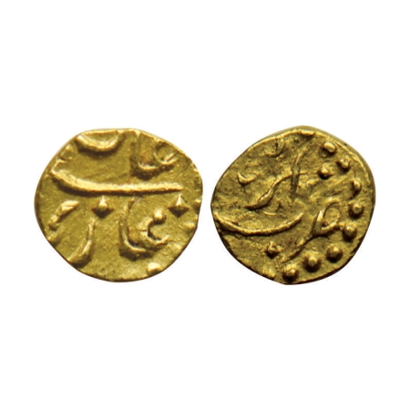 Alamgir II, Gold ½ Fanam , 0.19gm, Karpa Mint, Undated, Obv: Alam Ghazi, Rev: Zarb Guti. H