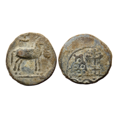 Maharathis, Anantapur Region, Lead Unit, 9.89gm, Obv: Horse standing to right above srivat