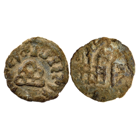 Anandas of Karwar, Sivalananda (c. 175-280 AD), Lead Unit, 3.40gm, Obv: Six arched hill ar