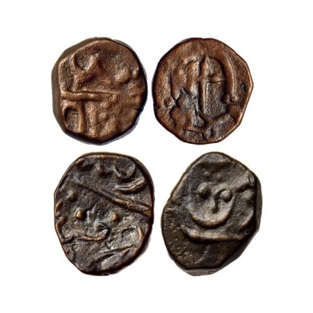 Maratha Confederacy, Copper Paisa (2 Coins), Pune Mint, in the name of Muhammad Akbar II, 
