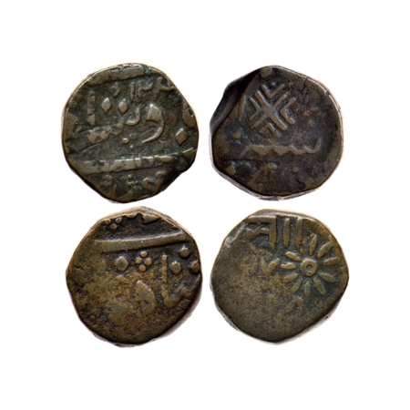 Baroda, Copper Paisa (2 Coins), 9.95 / 10.03gm, Sayaji Rao II, Baroda Mint, AH 1240, in th