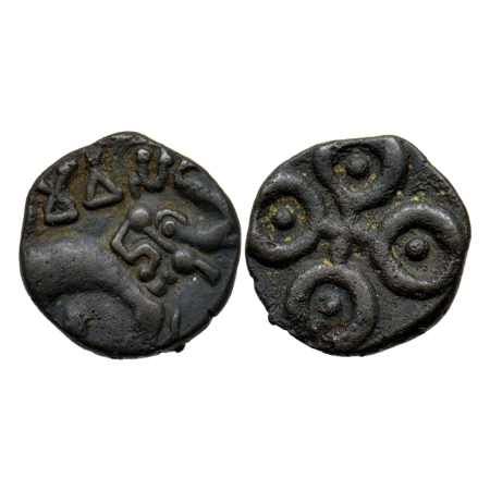Satavahanas, Sri Pulumavi, Tarhala type, Vidarbha Region, Potin Unit, 3.36gm, Obv: Elephan