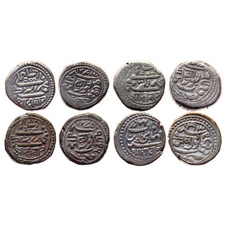 Junagadh, Silver Kori (4 Coins), Bahadur Khan & Mohabat Khan III, AH 1273/1914, 1275/1915,