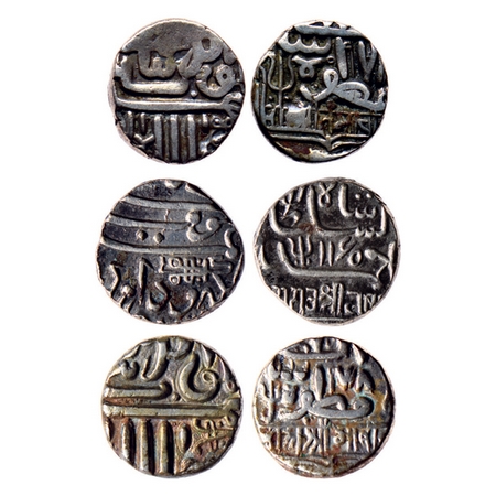 Kutch, Silver Kori (3 Coins), Lakhpatji, Tamachiji and Bharmalji I, Muzaffar II and Ahmad 