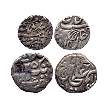 Tonk, Silver Rupee & 1/2 Rupee (2 Coins), Muhammad Ibrahim Ali Khan (AH 1284-1349 / 1868 /