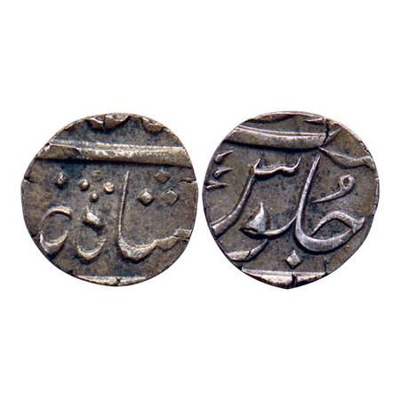 Bombay Presidency, Silver 1/4 Rupee, 2.90gm, (Surat) Mint, in the name of Shah Alam II, da