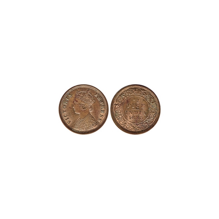 Victoria Empress, Copper ½ Pice, 1885, Calcutta Mint. F.Prid. 717. Almost Uncirculated, Ra