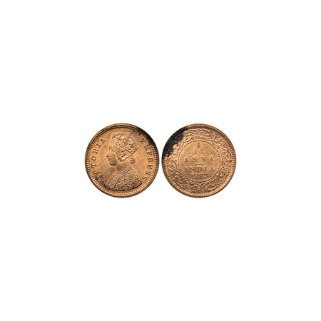 Victoria Empress, Copper 1/12 Anna, 1883, Calcutta Mint. F.Prid. 789. Uncirculated Details