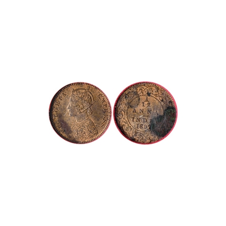 Victoria Empress, Copper 1/12 Anna, 1887, Calcutta Mint. F.Prid. 802. (NGS Slabbed AMS 58)
