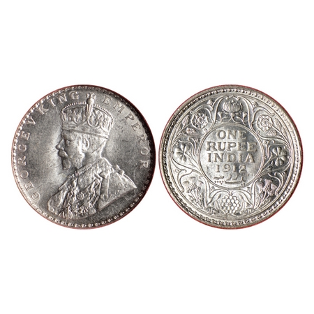 George V, Silver Rupee, 1912, Bombay Mint. F.Prid. 223. NGC Slabbed Uncirculated Details, 