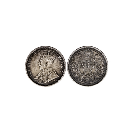George V, Silver ½ Rupee, 1913, Calcutta Mint. F.Prid. 320. About Very Fine, Scarce.