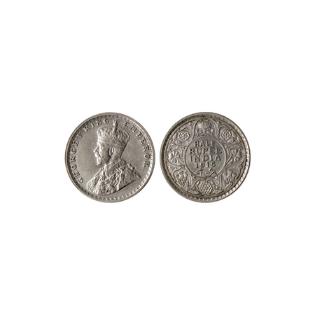 George V, Silver ½ Rupee, 1915, Calcutta Mint. F.Prid. 322. Extremely Fine, Rare.