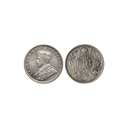 George V, Silver ½ Rupee, 1916, Calcutta Mint. F.Prid. 323. Almost Uncirculated, Scarce.