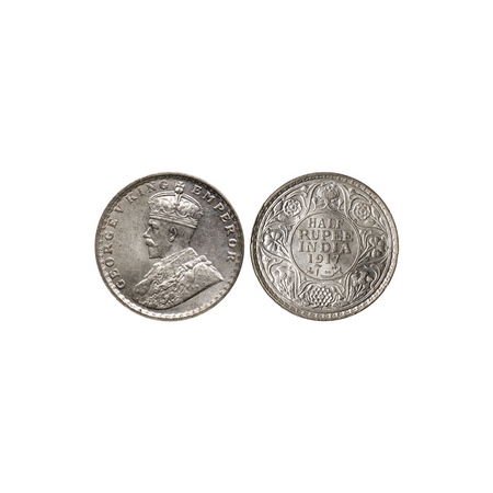 George V, Silver ½ Rupee, 1917, Bombay Mint. F.Prid. 341. Almost Uncirculated, Scarce.