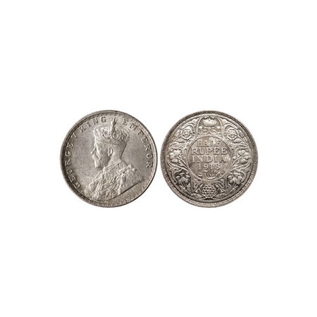 George V, Silver ½ Rupee, 1918, Bombay Mint. F.Prid. 342. Almost Uncirculated, Scarce.