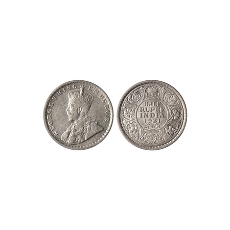 George V, Silver ½ Rupee, 1921, Calcutta Mint. F.Prid. 324. Extremely Fine +, Scarce.