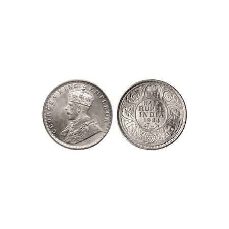 George V, Silver ½ Rupee, 1924, Calcutta Mint. F.Prid. 327. Extremely Fine, Scarce.