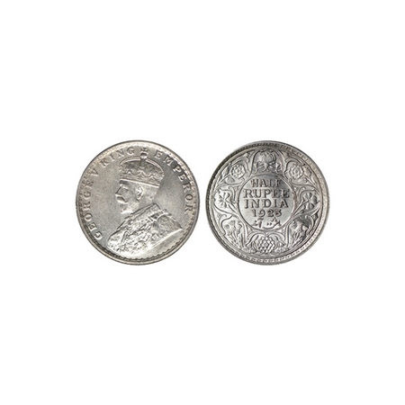George V, Silver ½ Rupee, 1925, Calcutta Mint. F.Prid. 328. About Uncirculated, Scarce.