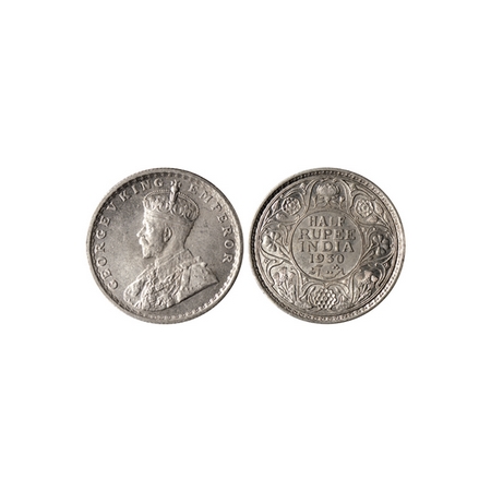 George V, Silver ½ Rupee, 1930, Calcutta Mint. F.Prid. 332. Very Fine, Scarce.