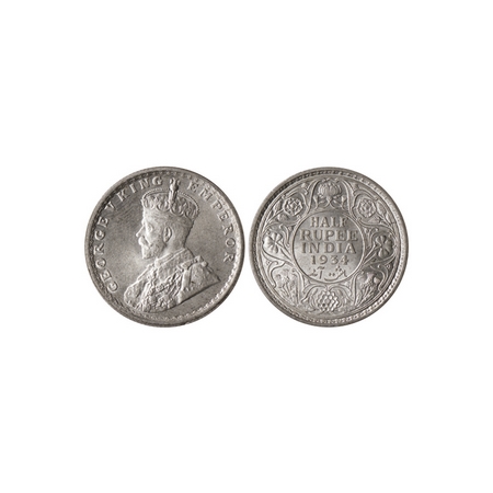 George V, Silver ½ Rupee, 1934, Calcutta Mint. F.Prid. 334. Uncirculated, Scarce.